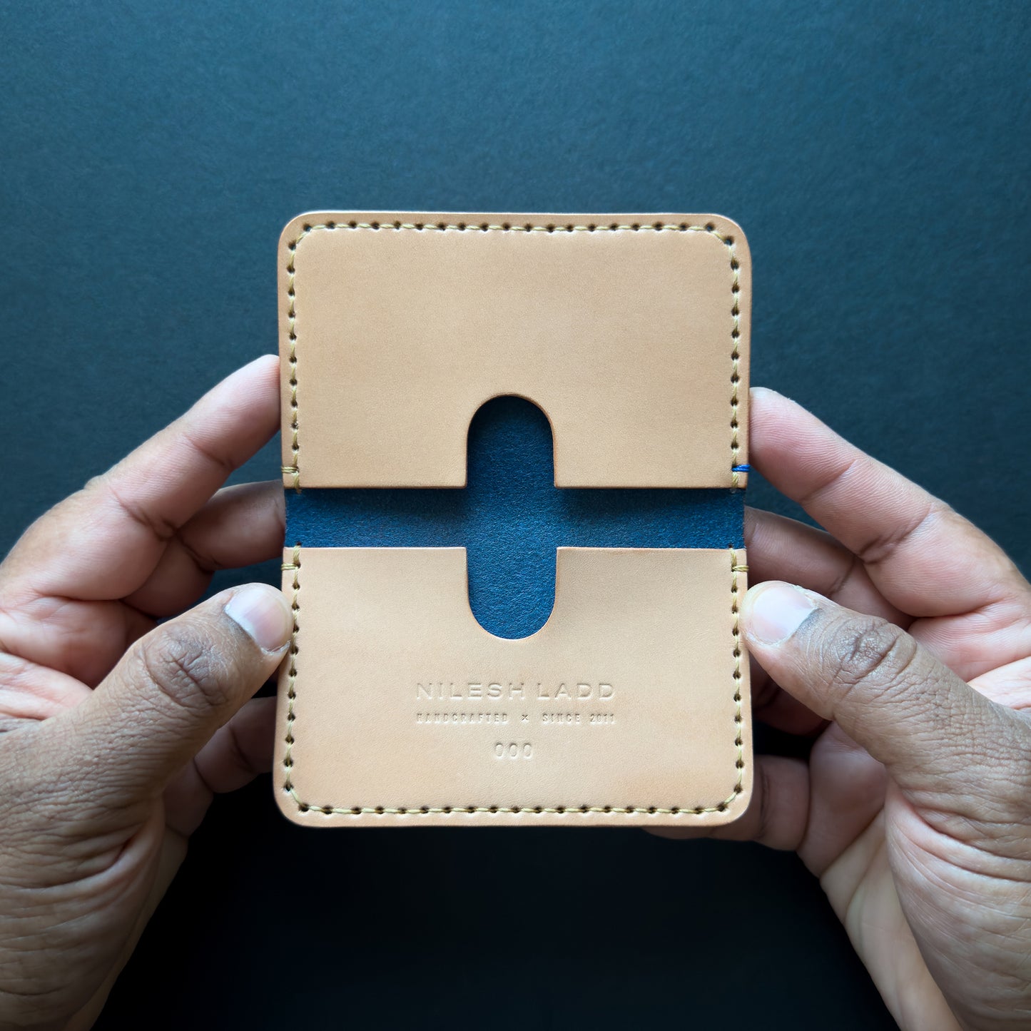 Minimalist Slim Leather Wallet Black Handmade in Canada 