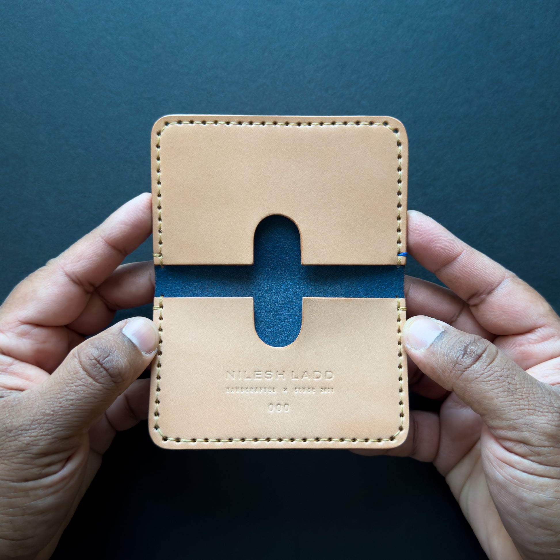 Minimalist Slim Leather Wallet Black Handmade in Canada 
