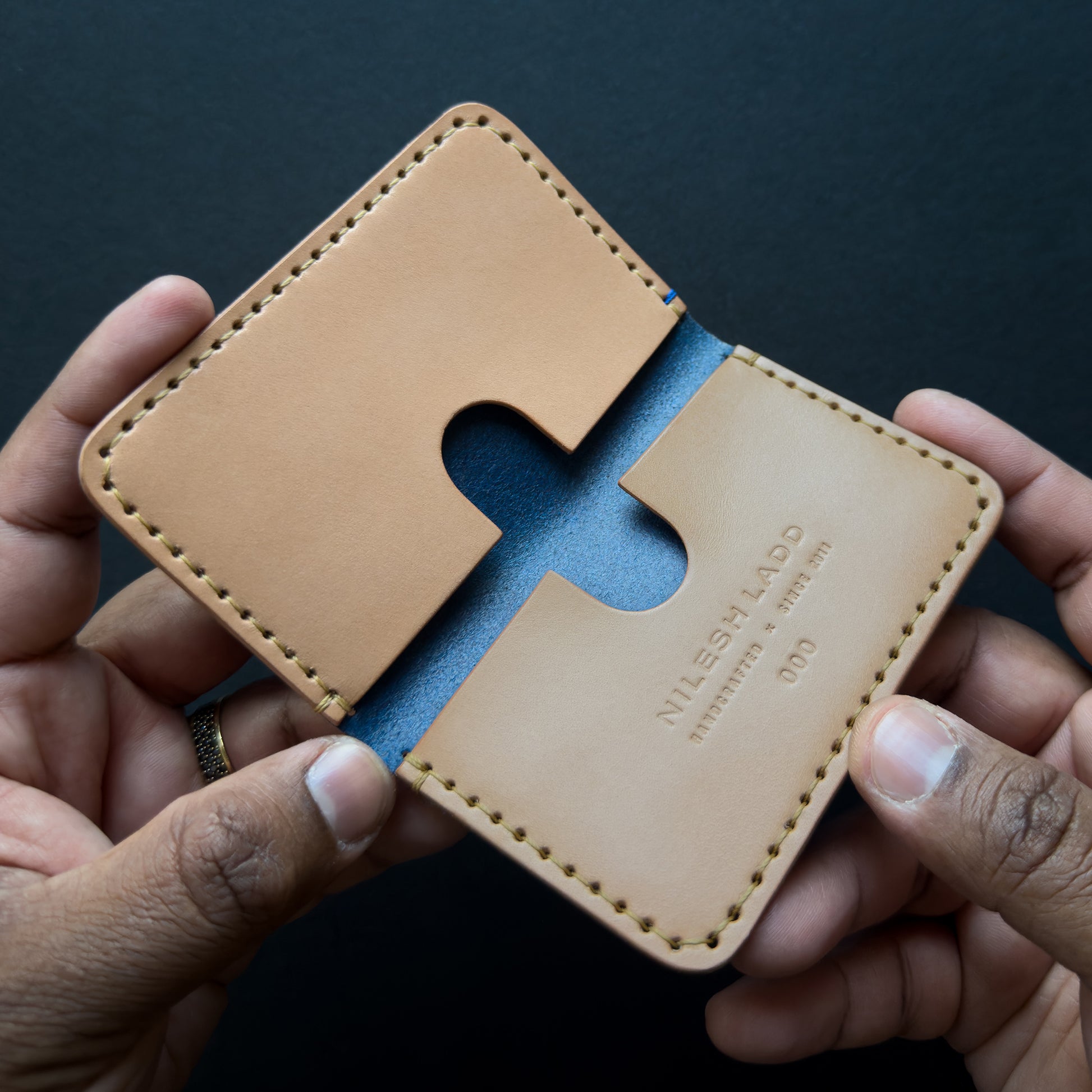 Minimalist Slim Leather Wallet Handmade in Canada